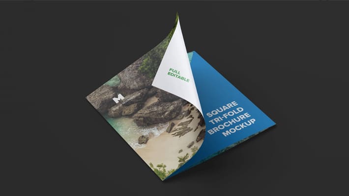 Square Tri-Fold Brochure Mockup