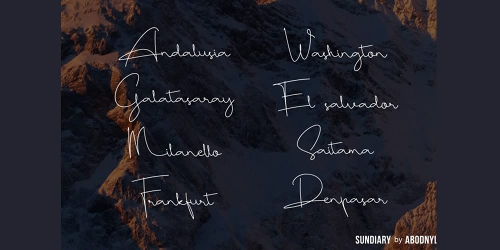 Amazing Free Signature Fonts 64 Sundiary Font