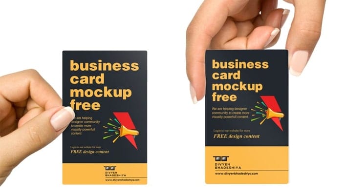 Vertical Business Card Mockup PSD