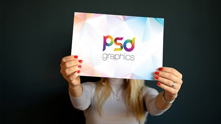 Woman Holding Placard Mockup