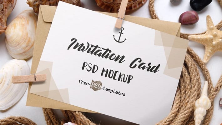 2 Free Invitation Card Mockups in PSD