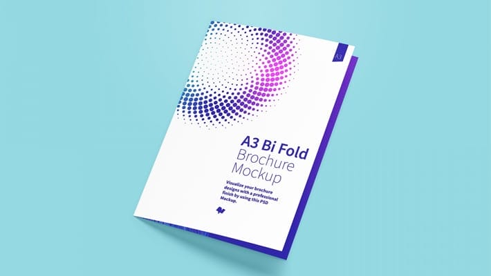 A3 Bi Fold Brochure Mockup