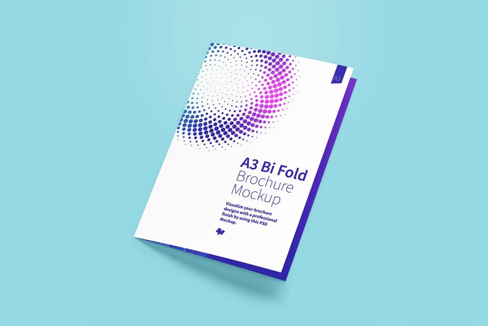 A3 Bi Fold Brochure Mockup