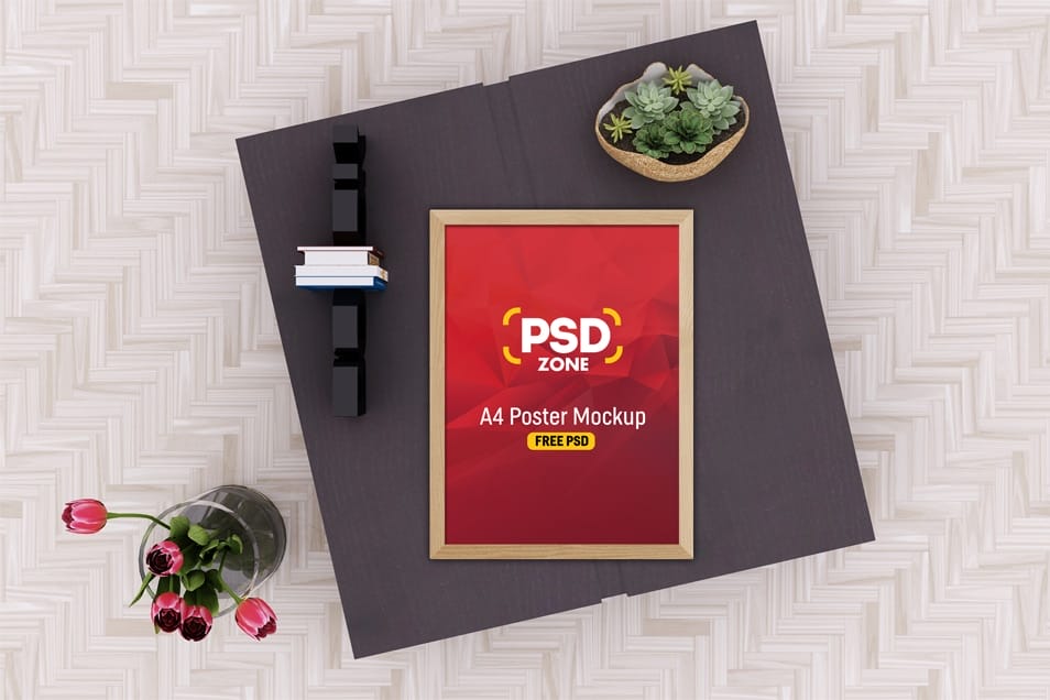 A4 Poster Frame Mockup PSD