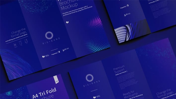 A4 Trifold Brochure Mockup