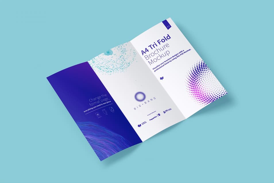 A4 Trifold Brochure Mockup