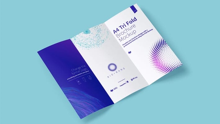 A4 Trifold Brochure Mockup