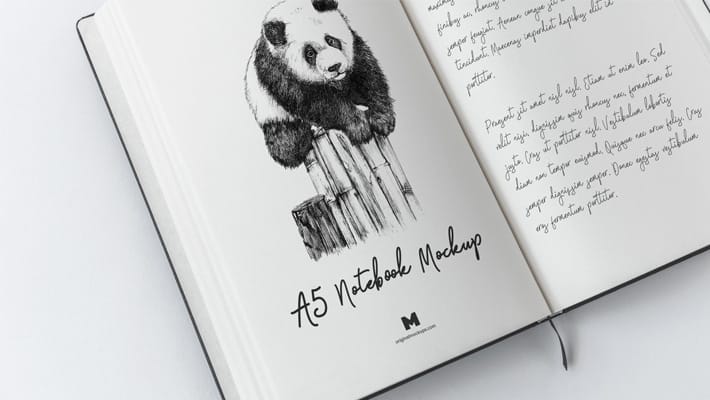 A5 Hardcover Notebook Mockup