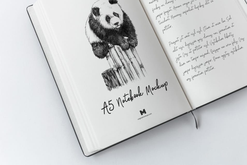 A5 Hardcover Notebook Mockup