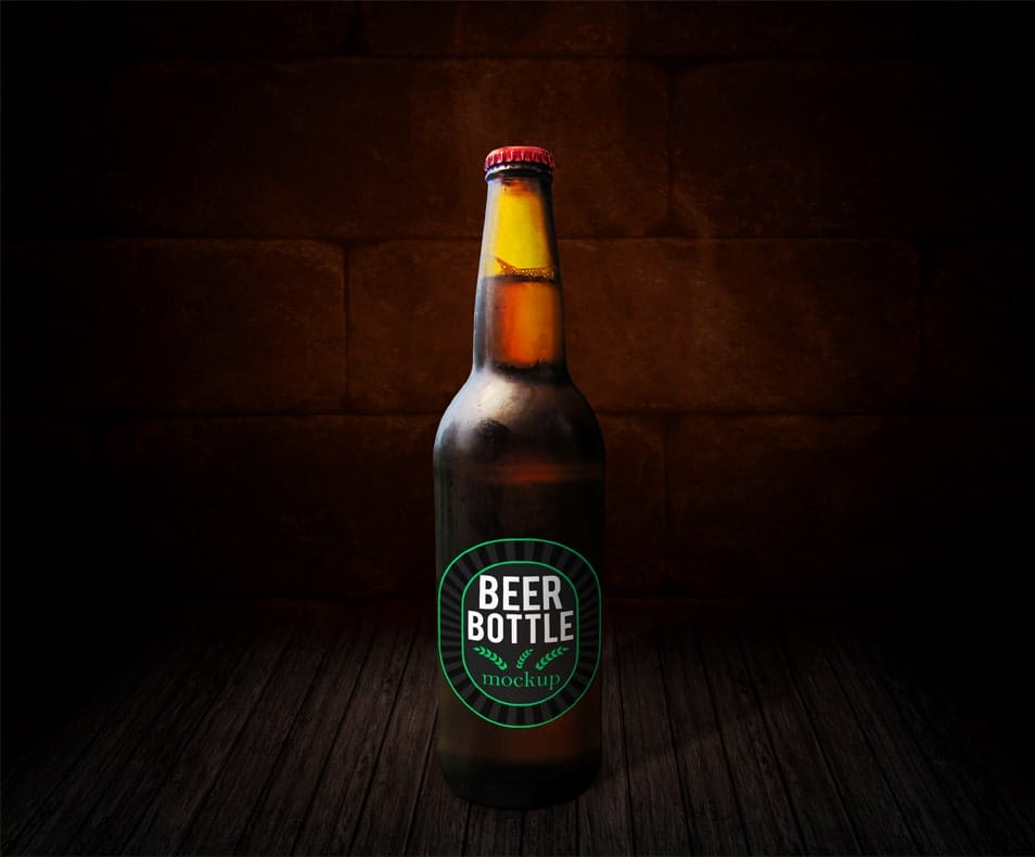 Beer Bottle MockUp Free PSD