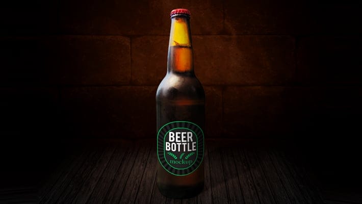 Beer Bottle MockUp Free PSD