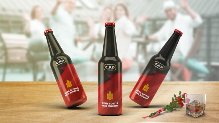 Beer Bottle Mockup Free PSD