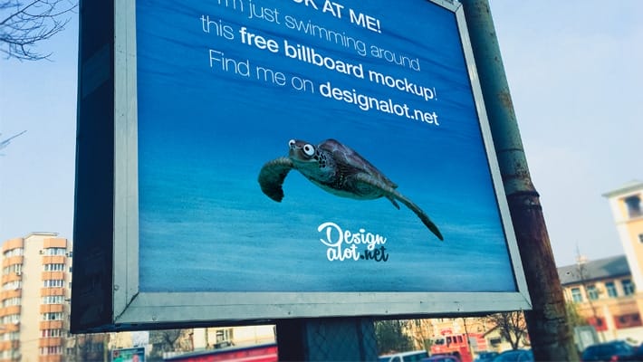 Big Square Outdoor Billboard Mockup