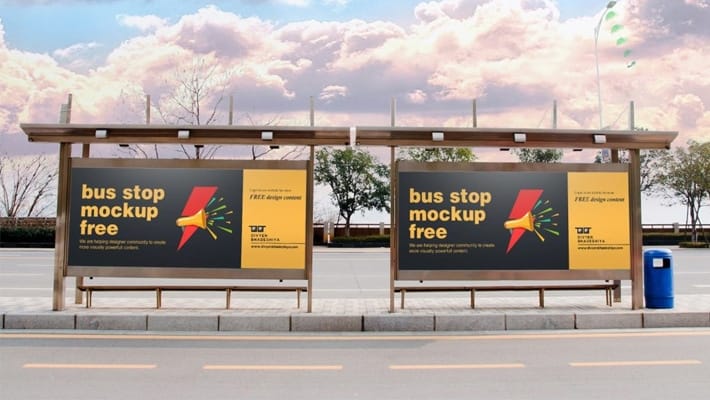 Bus Stop Mockup PSD