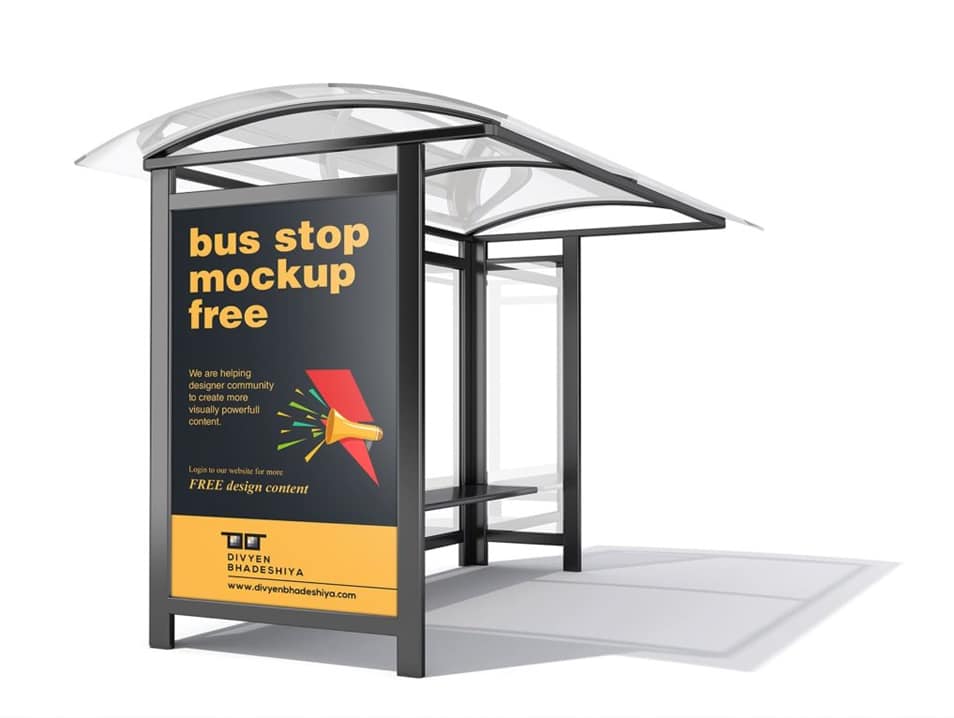 Bus Stop Mockup PSD