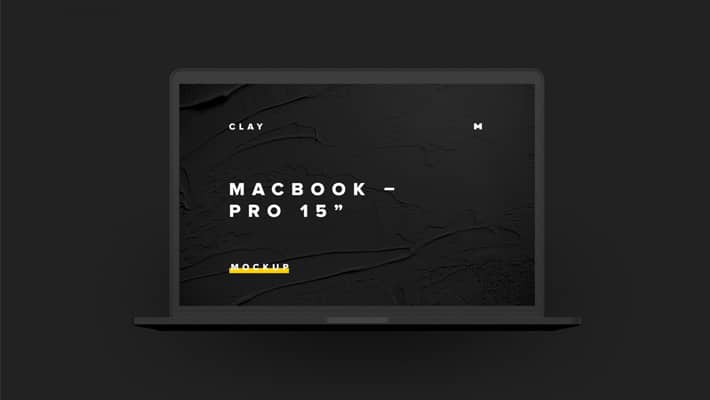 Clay MacBook Pro 15" with Touch Bar, Front View Mockup