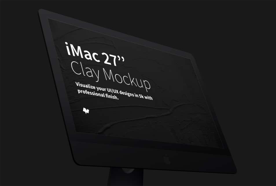 Clay iMac 27” Mockup
