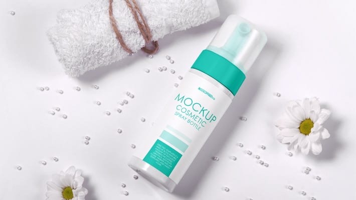 Cosmetic Spray Bottle Free PSD Mockup