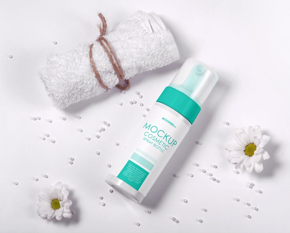 Cosmetic Spray Bottle Free PSD Mockup