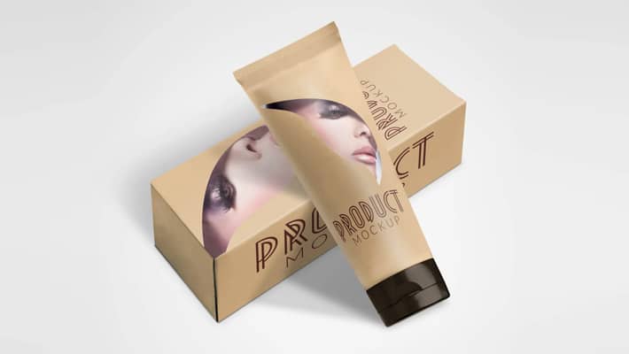 Cosmetic Tube and Box Container Mockups