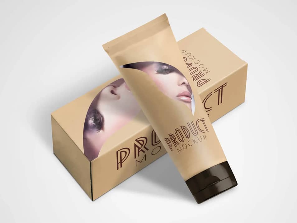 Cosmetic Tube and Box Container Mockups