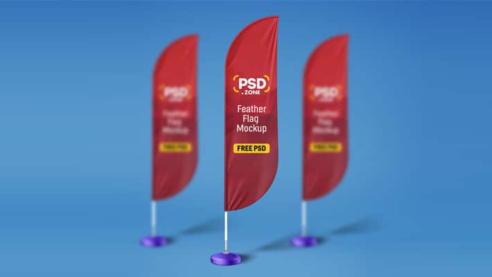 Feather Flag Mockup Free PSD