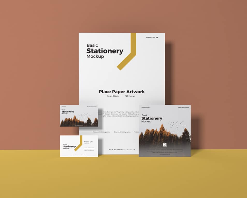 Free Basic Stationery Mockup Design