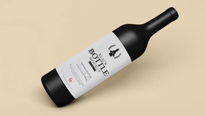 Free Brand Black Bottle Mockup PSD