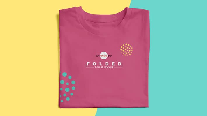 Free Brand Folded T-Shirt Mockup PSD