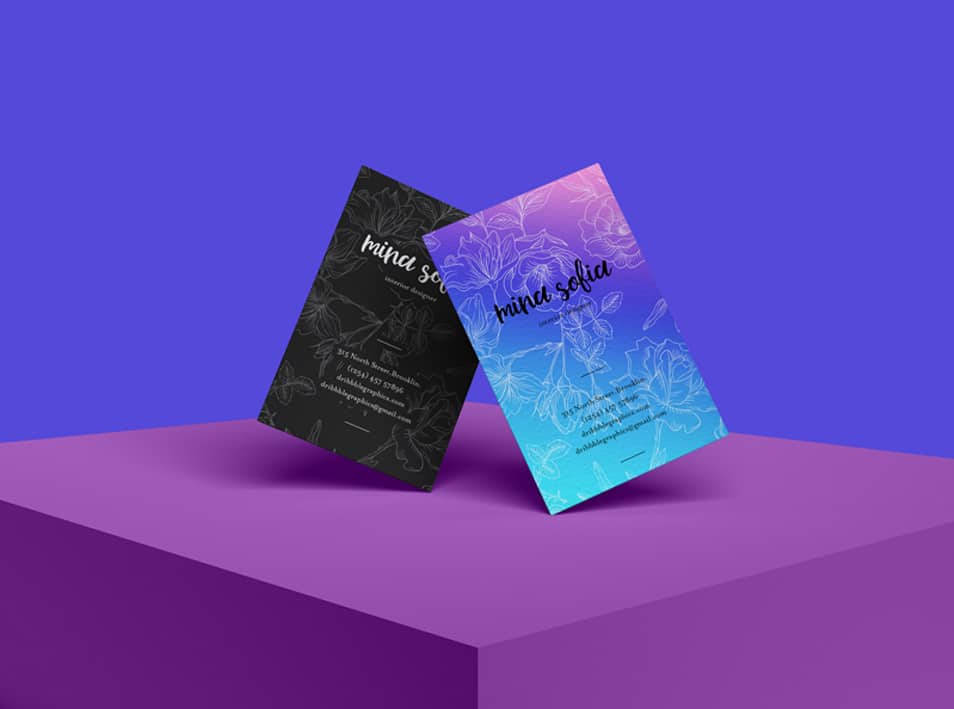 Free Brand PSD Stylish Business Card Mockup