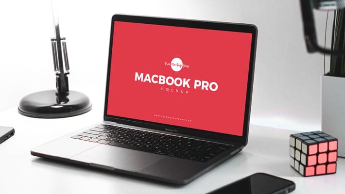 Free Design Studio MacBook Pro Mockup PSD