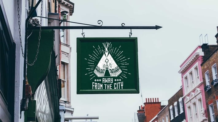 Free Download Hanging Sign Mockup Templates