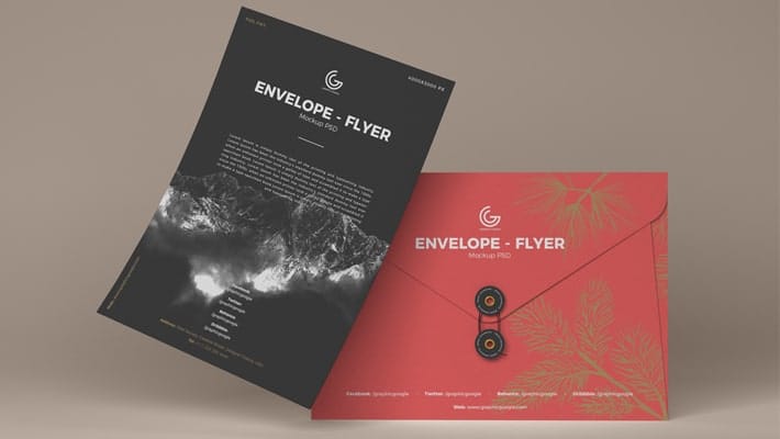 Free Envelope Flyer Mockup PSD