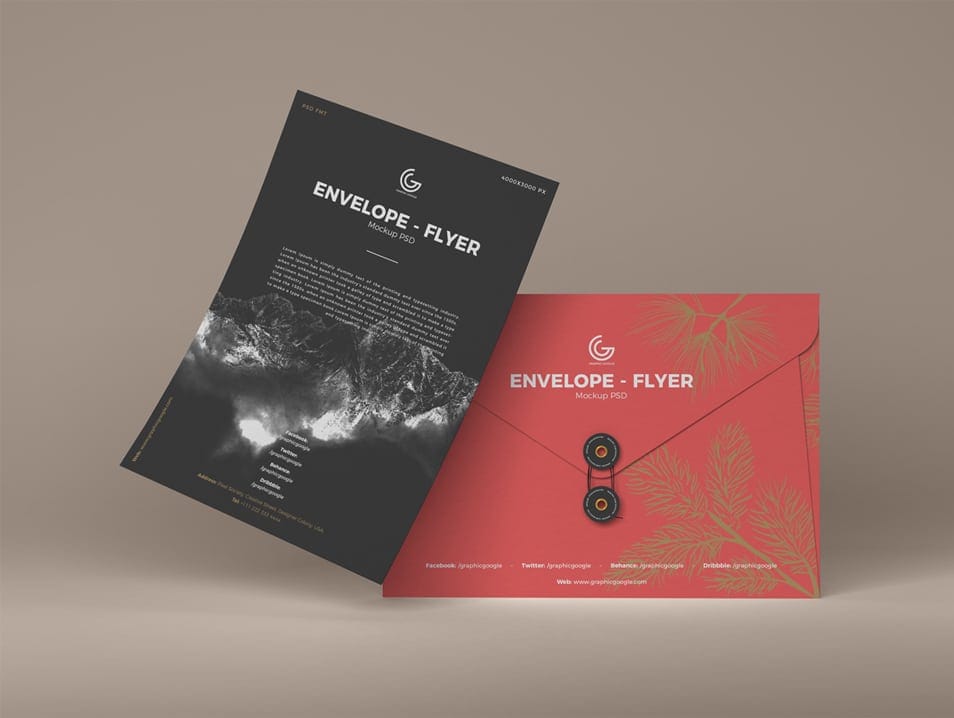 Free Envelope Flyer Mockup PSD