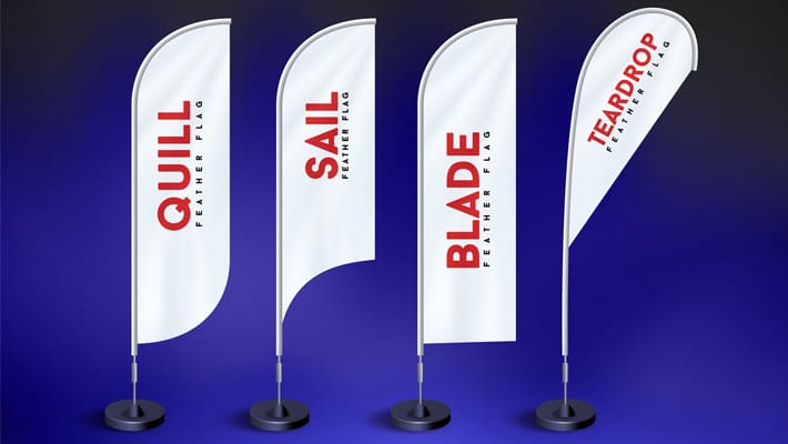 Free Feather Flag Mockup PSD