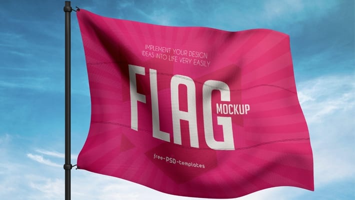 Free Flag Mock-up in PSD