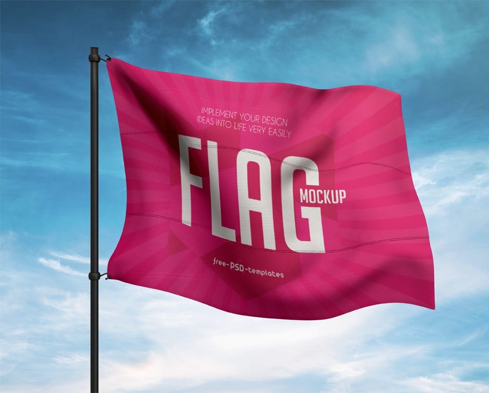 Free Flag Mock-up in PSD