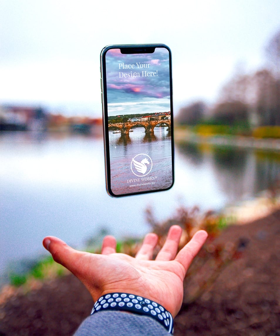 Free Floating iPhone X Mockup