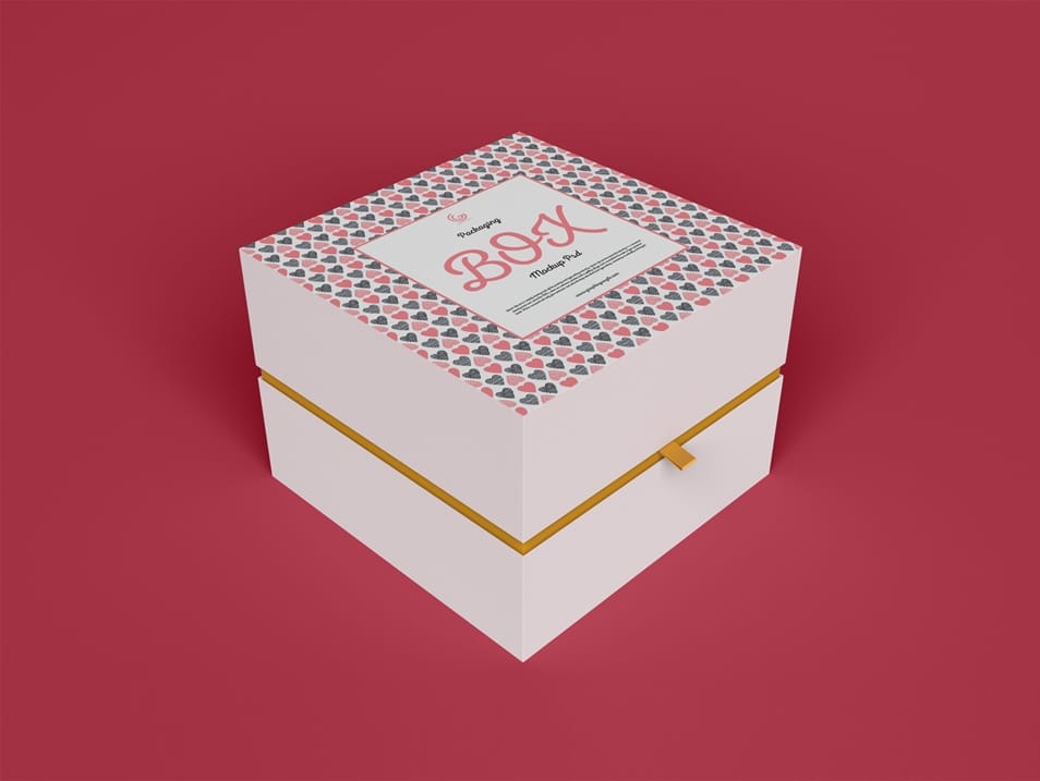 Free Half Side Packaging Box Mockup PSD