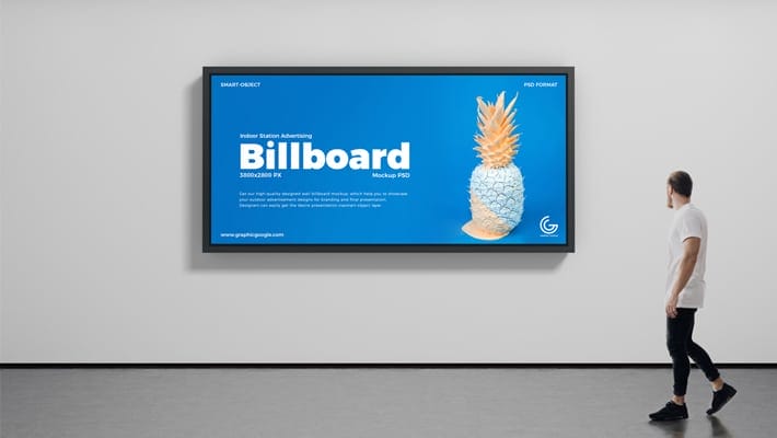 Free Indoor Station Advertising Billboard Mockup PSD