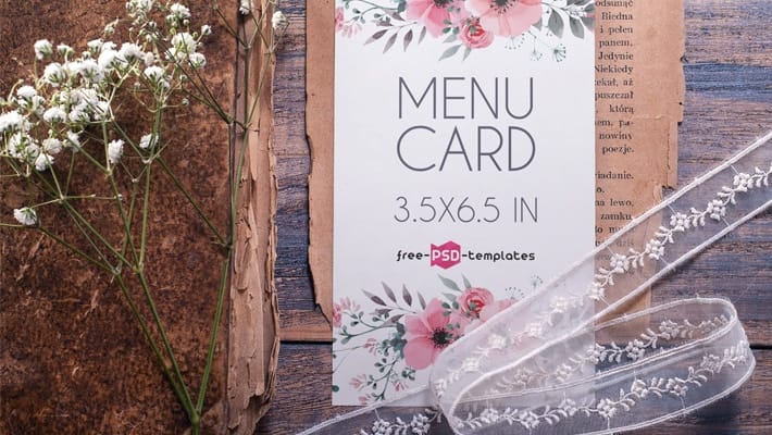 Free Menu Card Mock-up in PSD