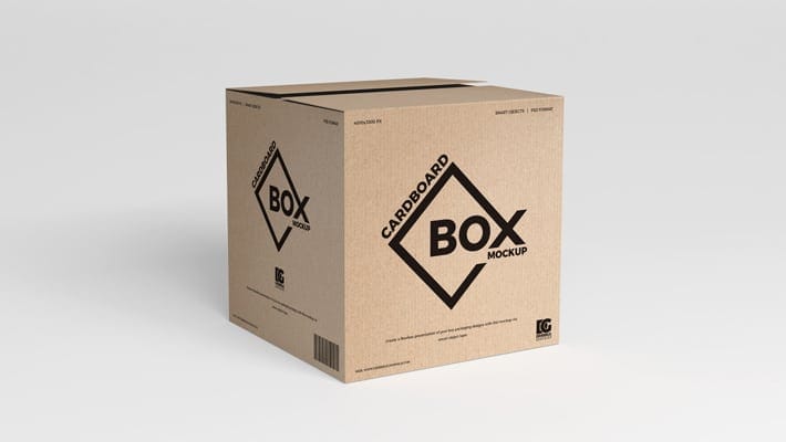 Free PSD Square Cardboard Box Mockup » CSS Author