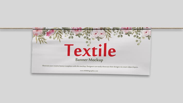 Free PSD Textile Banner Mockup