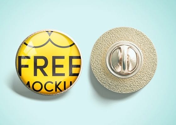 Free Pin Mockup PSD Template