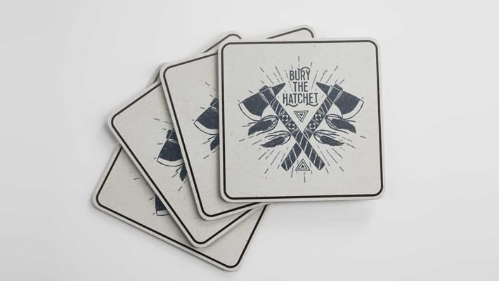 Free Premium Coasters Design Mockup