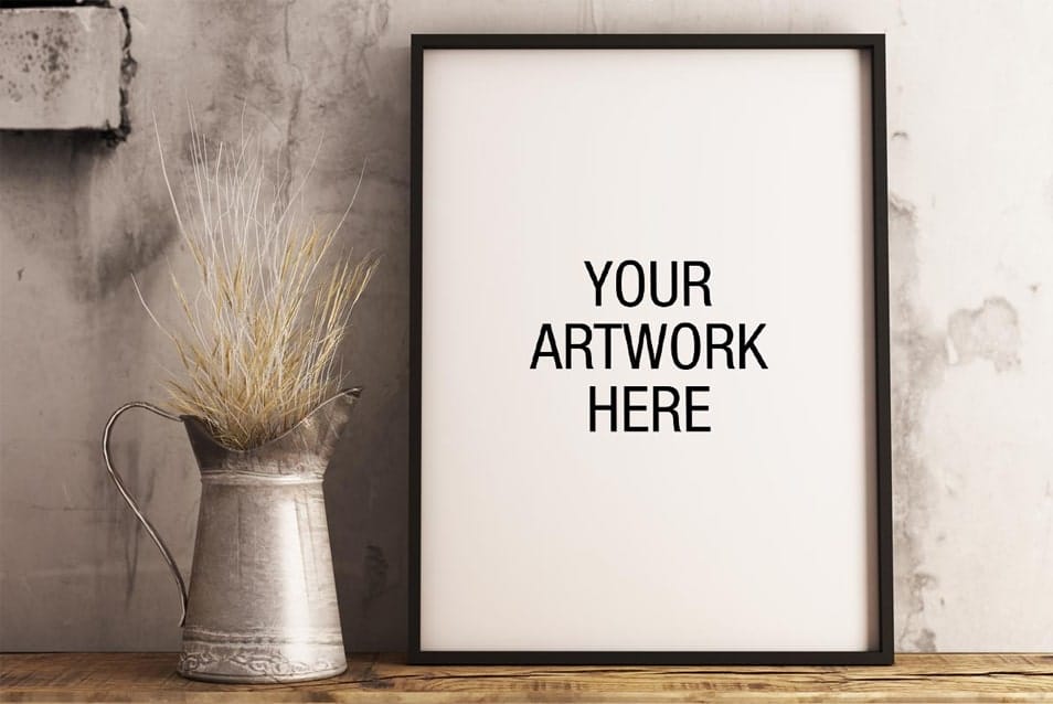 Free Premium Frame Mockup Industrial Style
