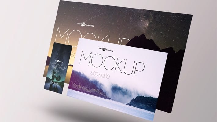 Free Screens Presentation Mock-up in PSD