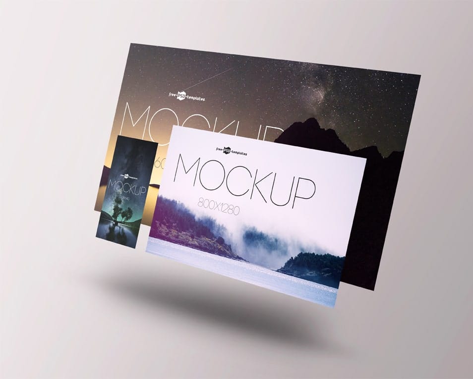 Free Screens Presentation Mock-up in PSD