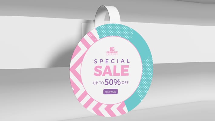 Free Shelf Display Wobbler Mockup