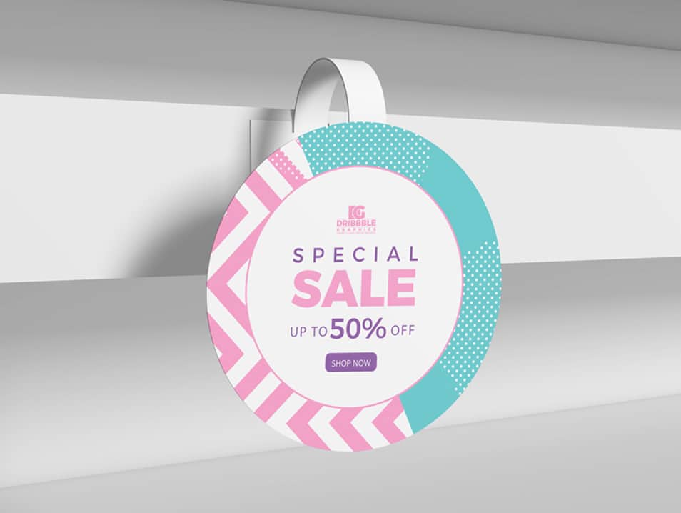 Free Shelf Display Wobbler Mockup